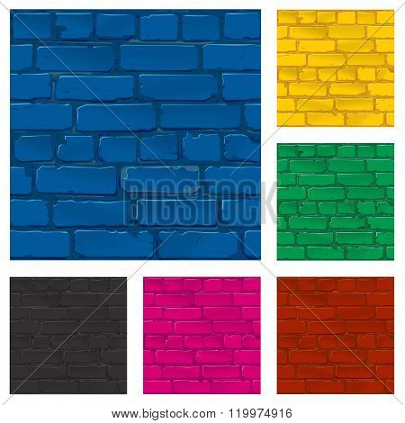 Painted brick wall texture, vector