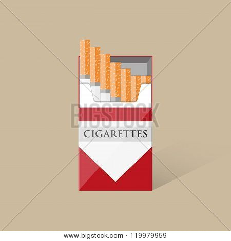 Open cigarettes pack box