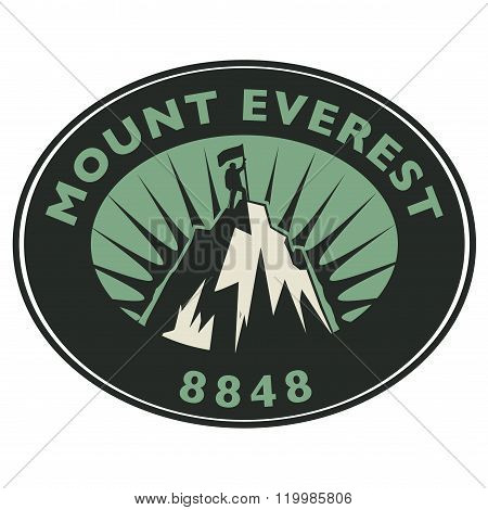 Stamp Or Emblem With Text Mount Everest