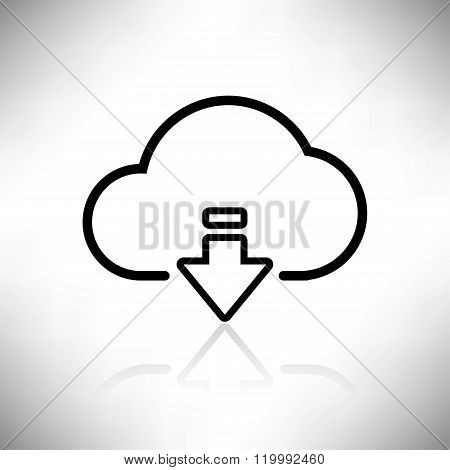 Cloud Download Line Shadow