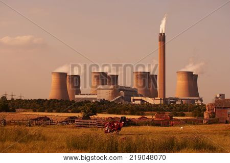 Eggborough Power Station At Twilight Yorkshire England