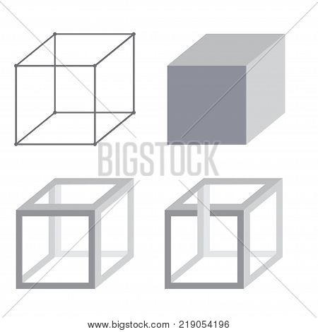 Set of geometric cube pattern. Fashion graphic design. Vector illustration. Background design.