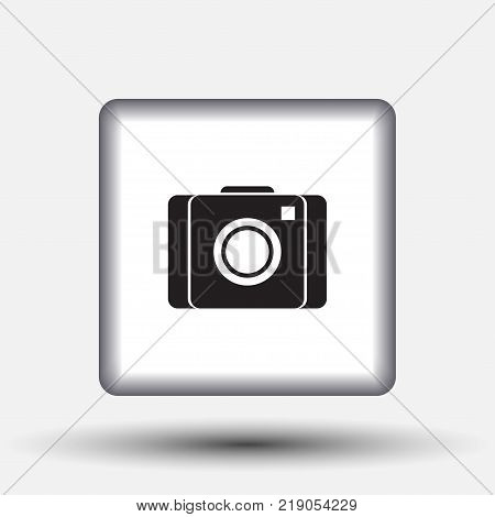 Photocamera vector web icon. Flat vector icon
