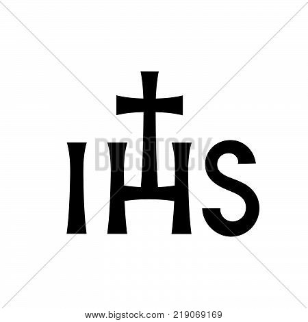 Christogram -- Christian monogram of Jesus Christ, The Savior, The Lord Our God. (Ancient Medieval monogram).