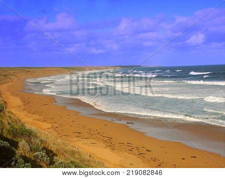 Logans beach along the coastline of southern Australia near Warrnambool Victoria