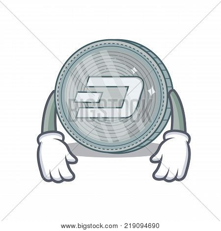 Tired Dash coin character cartoon vector illustration