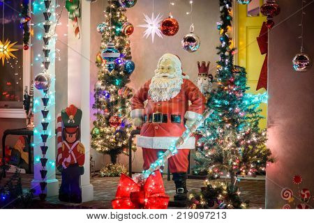Chritmas coming with gifts which bring to your door Santa Claus