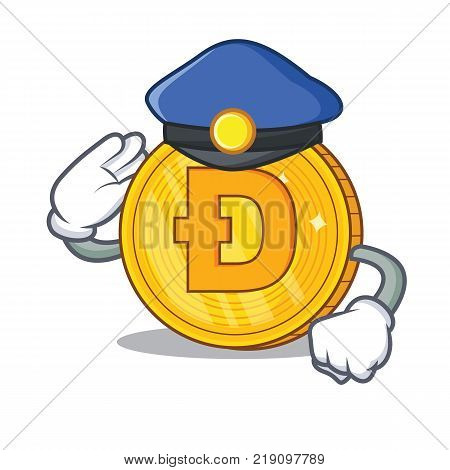 Police Dodgecoin character cartoon style vector illustration