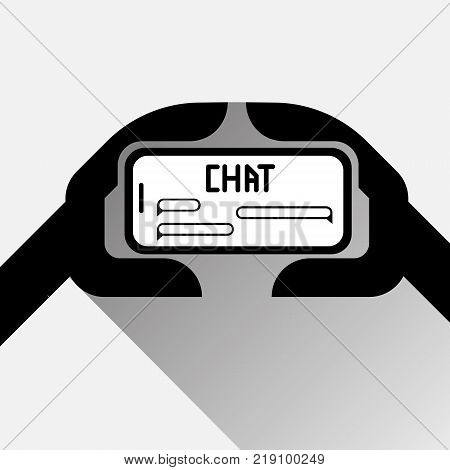 Chatbot Service Icon Concept Black Chat Bot Or Chatterbot Online Support Technology Vector Illustration