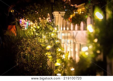 Walking thru Christmas lights