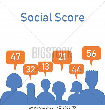 Social Score Silhouettes With Numbers