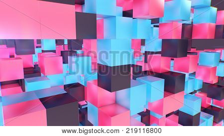 Holographic Cubes Illustration