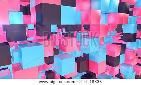 Holographic Cubes Illustration