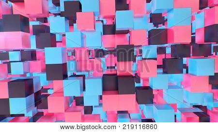Holographic Cubes Illustration