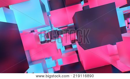 Holographic Cubes Illustration