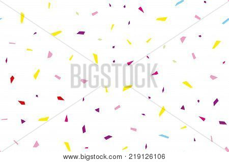 Festival seamless pattern with confetti. Repeating background, vector illustration Rectangular horizontal