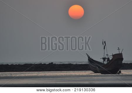 Beautiful Sunset In The Bay Of Bengal