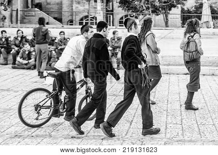 JERUSALEM ISRAEL - November 2016: Street Life on the streets of Jerusalem.