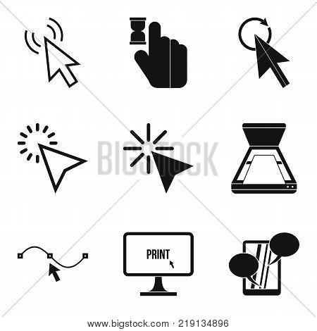Computer thing icons set. Simple set of 9 computer thing vector icons for web isolated on white background
