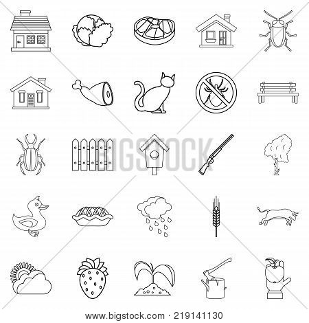 Bower icons set. Outline set of 25 bower vector icons for web isolated on white background