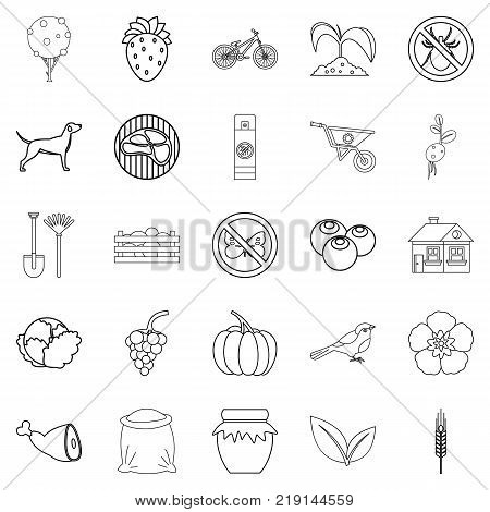 Colony icons set. Outline set of 25 colony vector icons for web isolated on white background