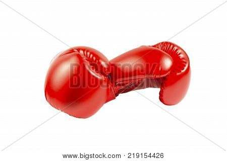 red boxing gloves on a white background