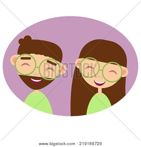 Couple boy and gorl. Vector flat illustration eps10