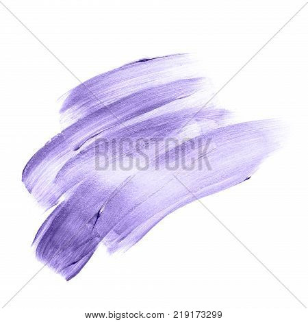Beautiful textured Ultra Violet melallic strokes isolated on white background.