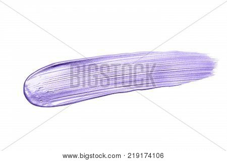 Beautiful textured Ultra Violet melallic strokes isolated on white background.