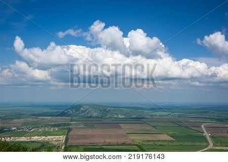 Panoramic view of Stavropol Krai from the top of mountain Mashuk Russia