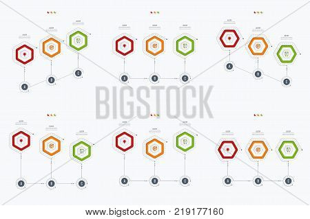 Set with infographics. Data and information visualization. Template. Stock vector. Dynamic infographics stylish geometric. element for design business invitations, gift cards, flyers and brochures