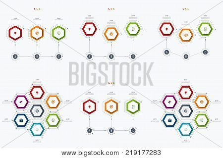Set with infographics. Data and information visualization. Template. Stock vector. Dynamic infographics stylish geometric. element for design business invitations, gift cards, flyers and brochures