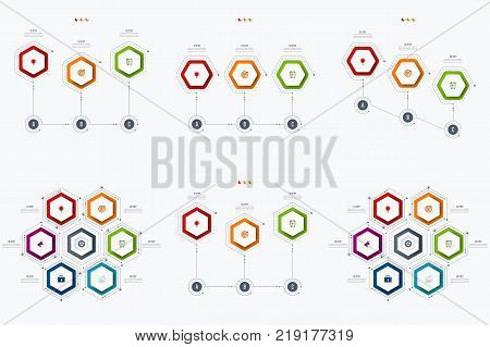 Set with infographics. Data and information visualization. Template. Stock vector. Dynamic infographics stylish geometric. element for design business invitations, gift cards, flyers and brochures