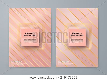 Brochure template with rose goldbackground. cover backdrop for banner or poster design