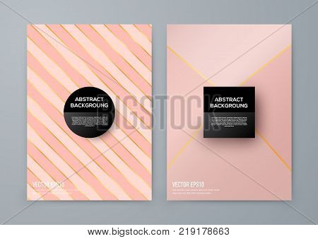 Brochure template with rose goldbackground. cover backdrop for banner or poster design