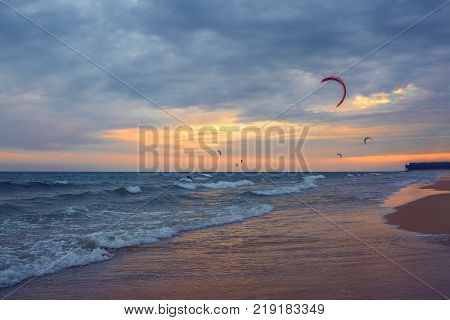Beautiful sea sunset view. Vietnam, Muine resort.