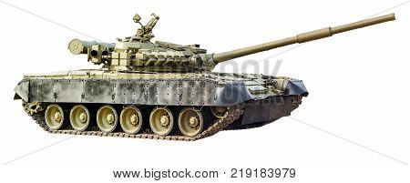 Military tank T 80 isolated on white background