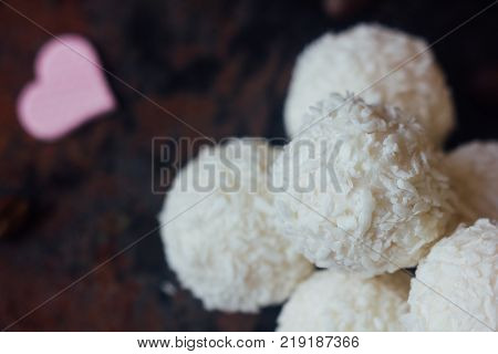 Beautiful white sweets - concept of romantic dessert