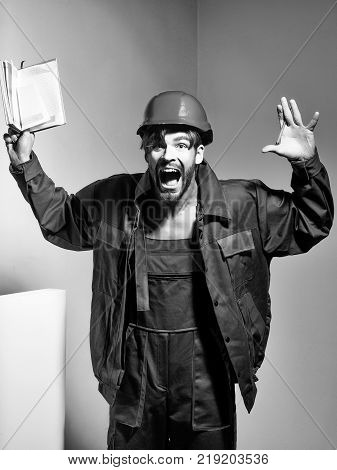 Excited Man Keeps Accounting Book