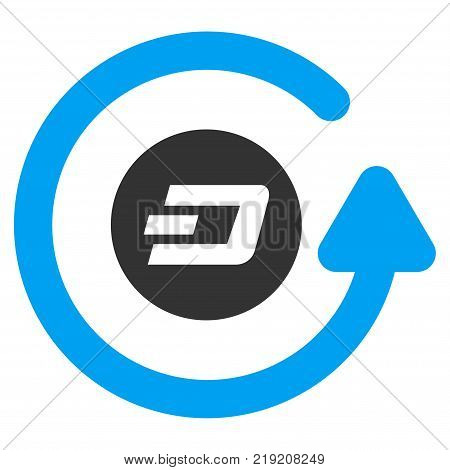 Dash Chargeback vector icon. Illustration style is a flat iconic bicolor blue and gray symbol on white background.