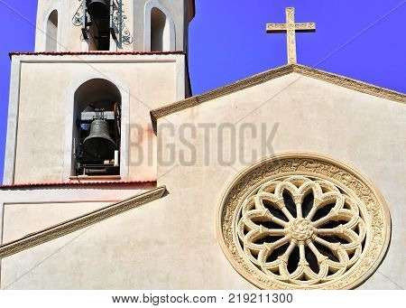 Fragment of St Matthew Church in Agerola Bomerano Amalfi coast Italy