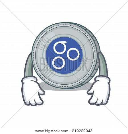 Tired OmesiGo coin character cartoon vector illustration
