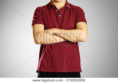 Guy Dark Red Blank T- Image & Photo (Free Trial) | Bigstock