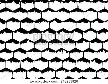 Distressed traced old shingles texture. Grunge roof background. Vector illustration