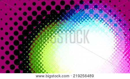 Wide Format Abstract Background, Trendy Halftone Effect. Stipple Effect. Retro Composition Rhythmic 