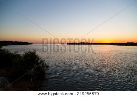 Dawn on the Syr Darya River, Kazakhstan .
