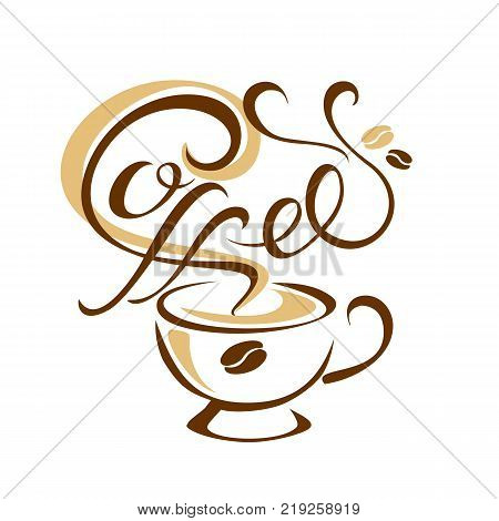 Coffee. Lettering. The logo design . handmade drawing.