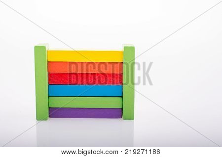 Coorful Domino Blocks On White Background