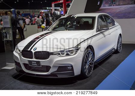 Bangkok Thailand - December 11 2017: BMW 320d Iconic presented in Motor Expo 2017