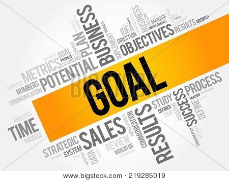 Goal Word Cloud Collage Business Concept Background